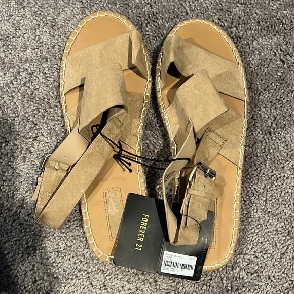 Forever 21 Taupe Sandals w/ buckles on the side - Picture 1 of 4